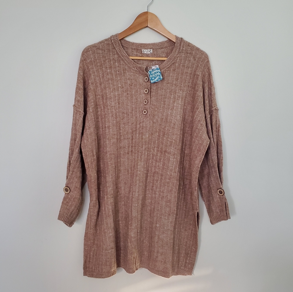 Free People Around the Clock Tunic Sweaters Tan - Picture 3 of 10